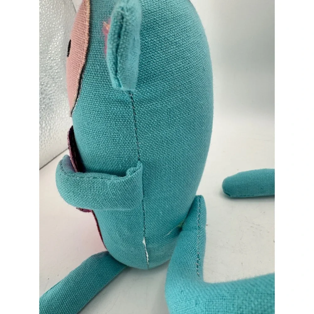 Cute Teal‎ Monkey Plush Stuffed Animal Glitter Heart Valentine Love